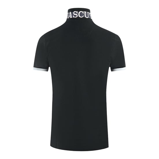 Polo negro con cuello de marca Aquascutum - Image 3