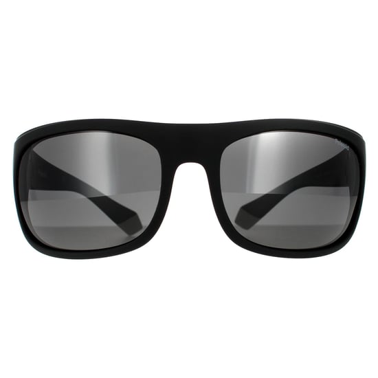 Gafas de sol polarizadas Polaroid Wrap para hombre en negro y gris - Image 1