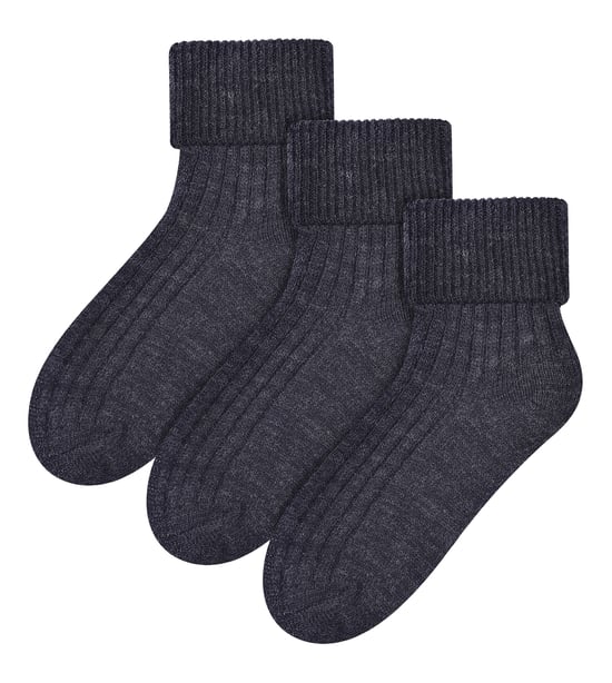 3 Pares de Calcetines de Lana para Mujer | Steven | Calcetines de Lujo para Dormir - Charcoal - Image 1