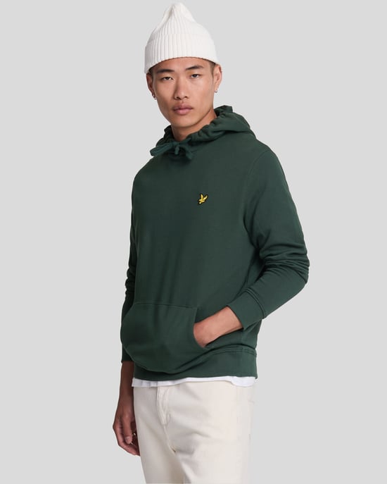 Lyle & Scott Branded Argyle sudadera con capucha verde azulado - Image 1