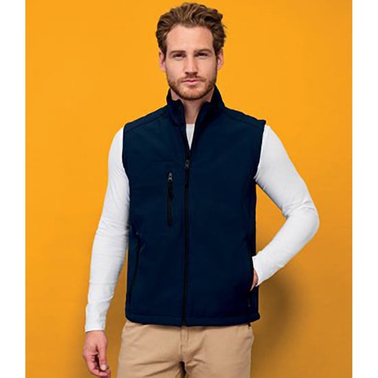 SOLS Mens Rallye Soft Shell Bodywarmer Jacket (French Navy) - Image 3
