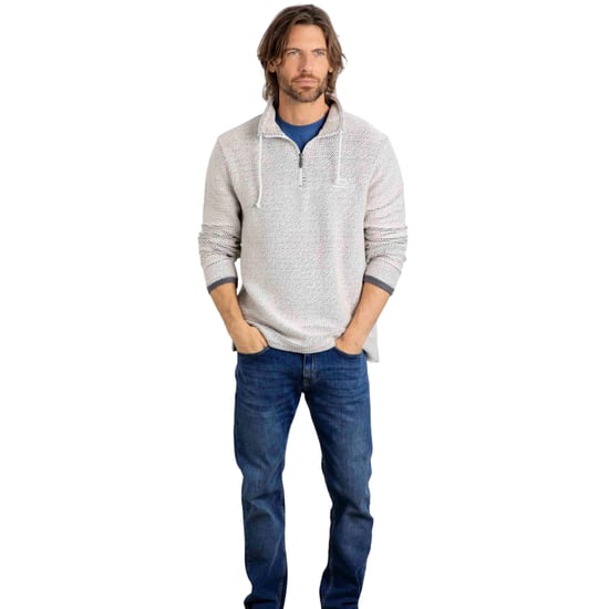 Weird Fish Mens Cruiser Macaroni Quarter Zip Pullover (Ecru) - Image 3