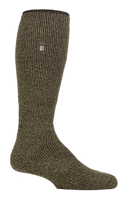 Heat Holders - Calcetines térmicos de lana merino para hombre de pierna larga con talón y puntera reforzados para invierno - Caqui - Image 1