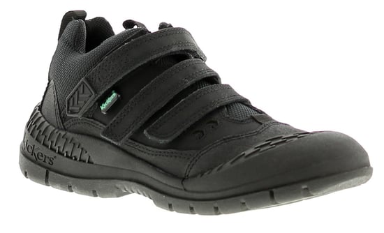 Zapatillas de niños Kickers Trucker Mid de cuero negras - Image 1