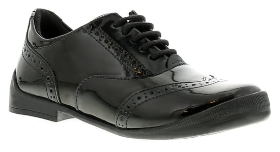 Kickers bridie brogue leather girls kids school shoes black
