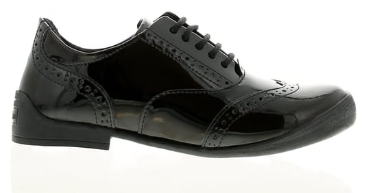 Kickers bridie brogue leather girls kids school shoes black