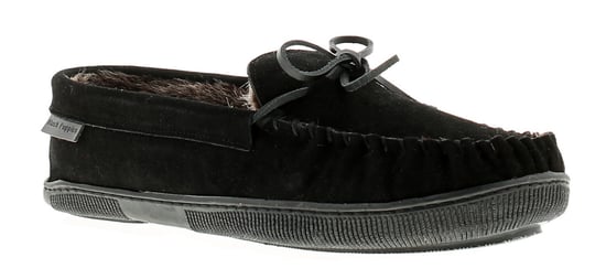 Mens Real Suede  Mocassin Slipper With Cosy Faux Fur Lining And Sock With A Flexible Hardwearing Sol - Image 1