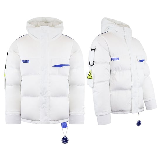 Puma x Ader Error Abrigo acolchado de plumón blanco con cremallera y manga larga para hombre - Image 3