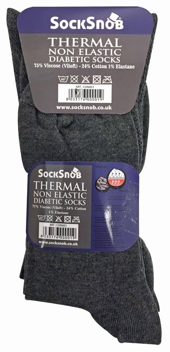 Pack 3 Calcetines Diabéticos Térmicos No Elásticos para Hombre para Mala Circulación - Image 2