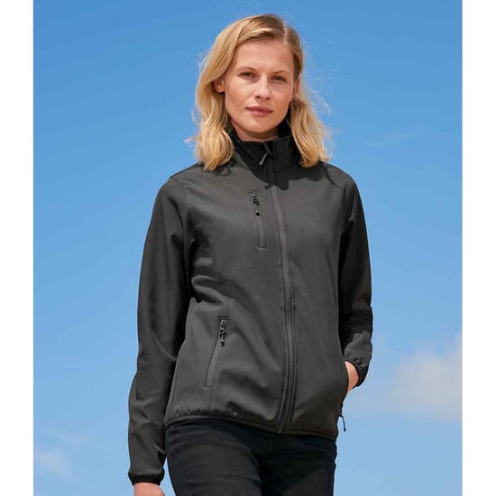 SOLS Womens/Ladies Falcon Softshell Recycled Soft Shell Jacket (Charcoal) - Image 3