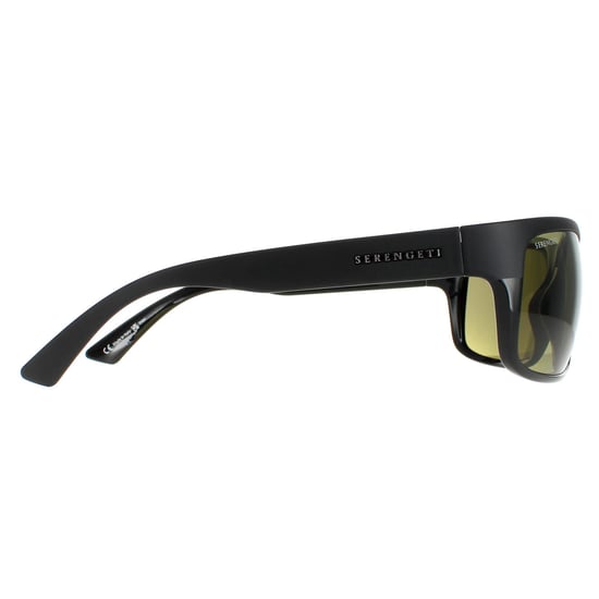 Serengeti Wrap Unisex Matte Black Top Shiny Black Mineral Polarized 555nm Pistoia