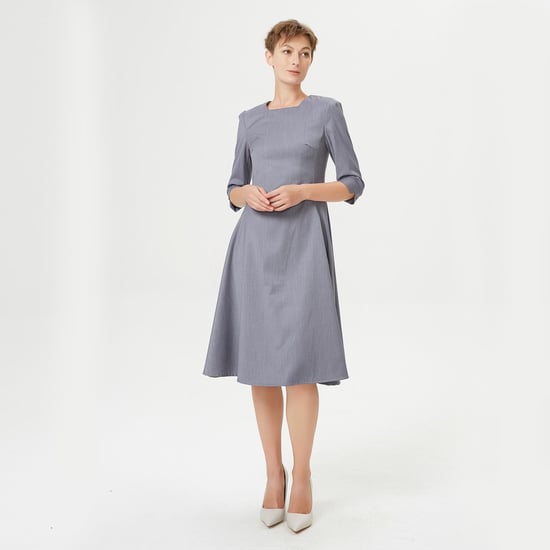Flared tailor dress with square neckline - Image 2