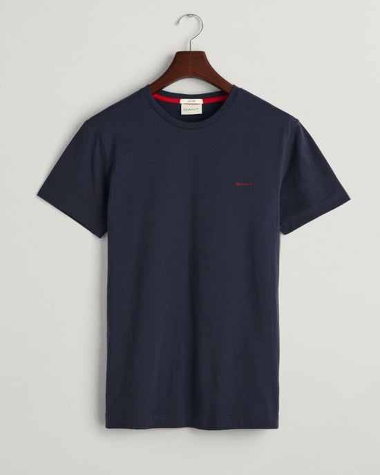 GANT Mens Short Sleeve Contrast Logo T-Shirt - Image 1