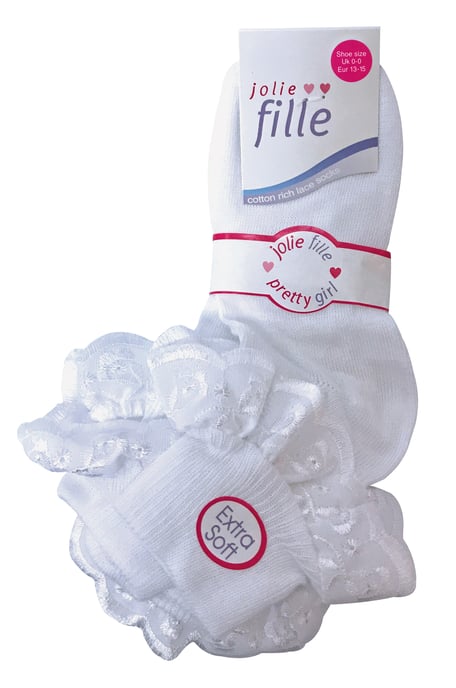 6 Pack Calcetines de Encaje con Volantes para Bebé Niña - Blanco - Image 2
