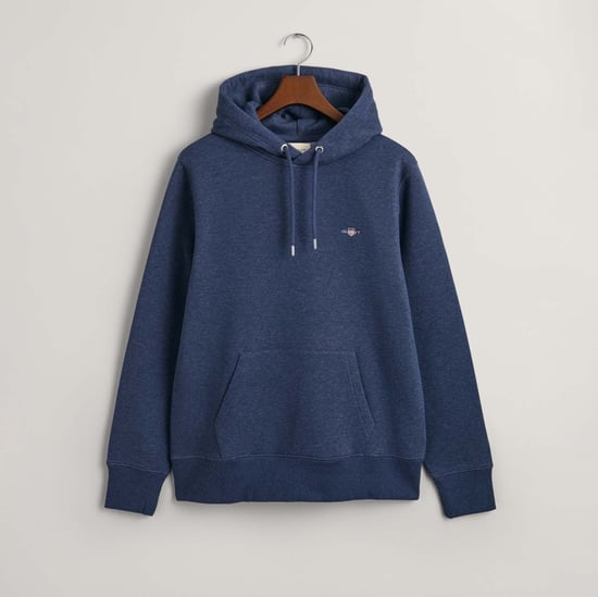 Men's Gant Embroidered Archive Shield Hoodie in Blue