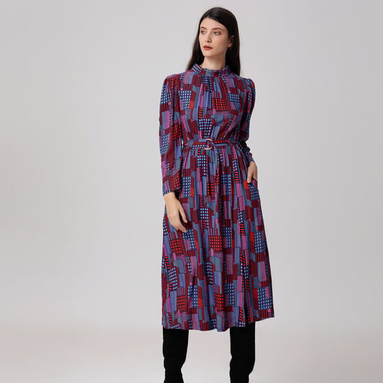 Graphic Print Midi Blouse-Dress - Image 3