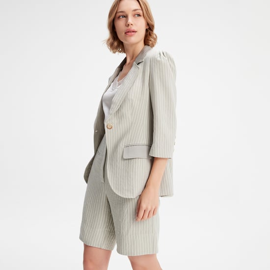 Bi-material Striped Jacket - Image 1