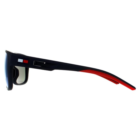 Tommy Hilfiger Wrap Mens Matte Blue Blue Mirror Sunglasses - Image 3