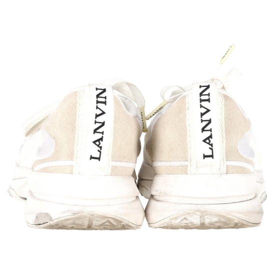 Lanvin L-I Lace-Up Sneakers in White Mesh - Image 5