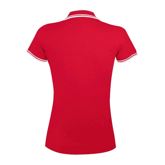 SOLS Womens/Ladies Pasadena Polo Shirt (Red/White) - Image 2