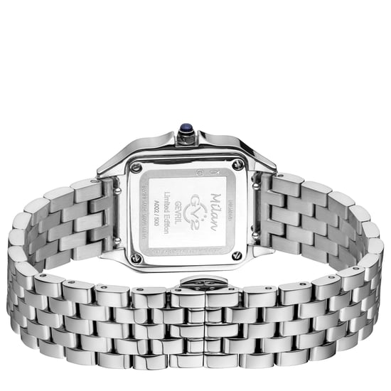 Reloj GV2 Milan para Mujeres Swiss Quartz, Esfera Plateada, Acero Inoxidable con Diamantes - Image 3