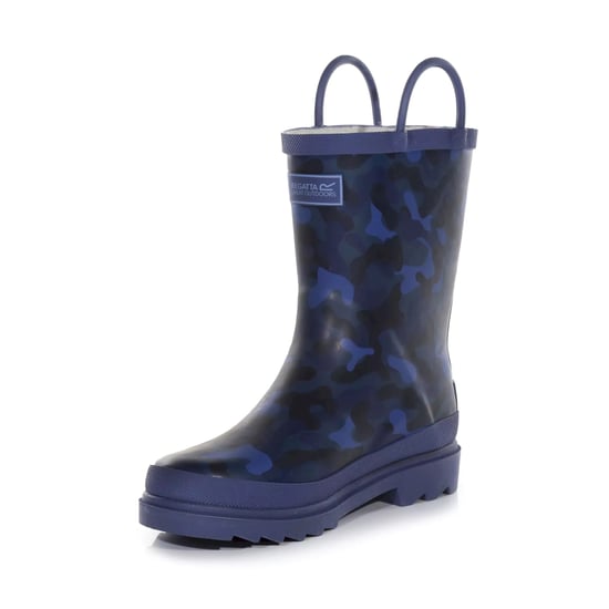 Regatta Childrens/Kids Minnow Camo Wellington Boots (Dark Denim)