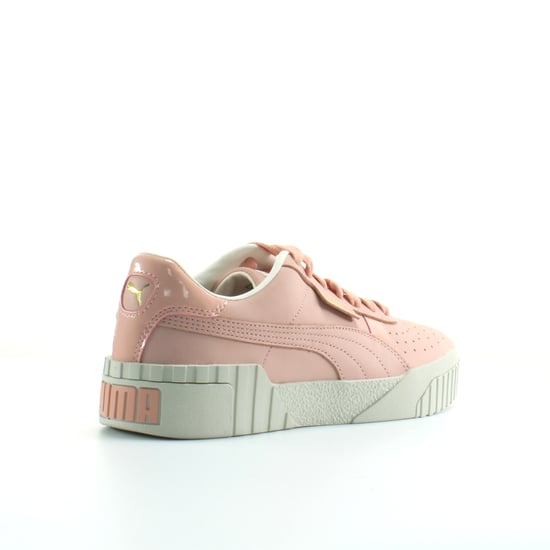 Puma Cali Pink Nubuck Leather Womens Lace Up Trainers 369161 01