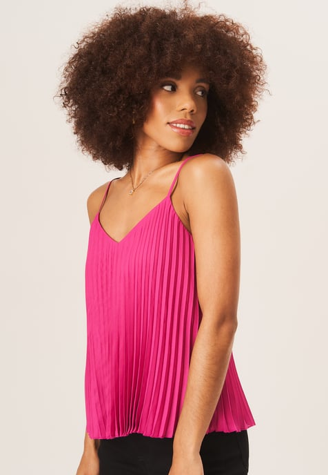 Strappy Pleated Cami Top