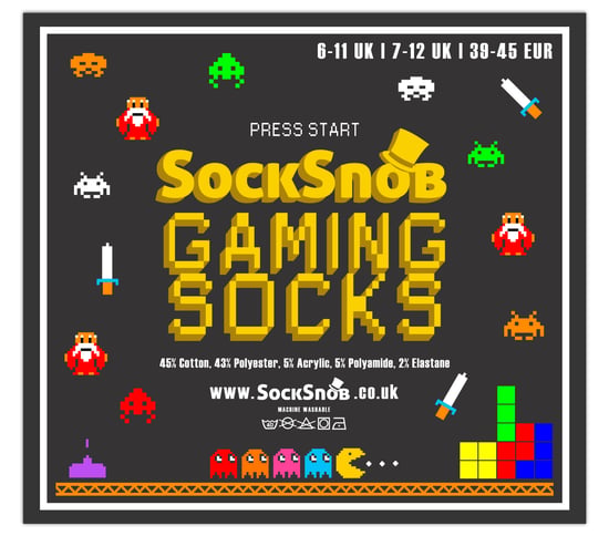 Calcetines para hombre Retro Gaming Funky Novelty Video Game 6-11 | 3 Pares - Image 2
