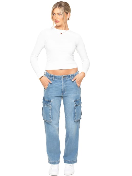 Enzo | Vaqueros cargo de pierna recta para mujer - Image 5