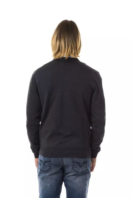 Suéter de lana merino gris para hombres Uominitaliani - Image 3