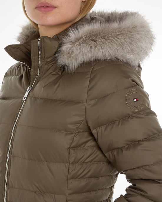 Tommy Hilfiger Tyra Faux Fur Womens Poly Down Jacket