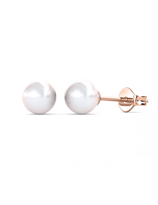 Pendientes de Perlas Luna Llena - Oro Rosa y Cristal - Image 1