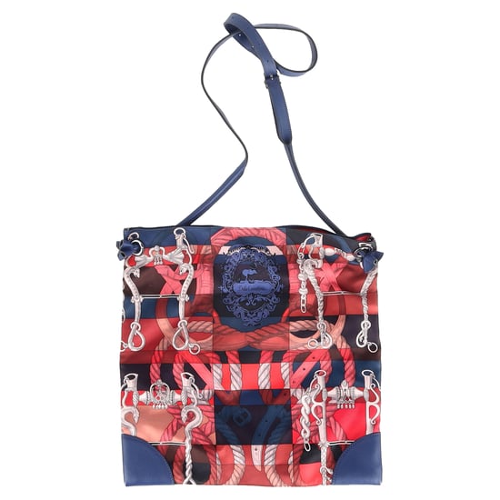 Hermès Printed Silk City Bag in Multicolor Silk and Leather - Image 2