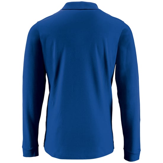 SOLS Mens Perfect Long Sleeve Pique Polo Shirt (Royal Blue) - Image 2