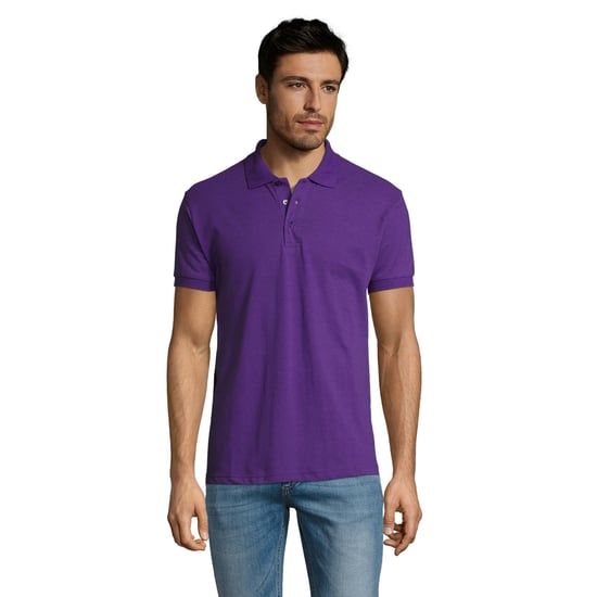 SOLs Mens Prime Pique Plain Short Sleeve Polo Shirt (Dark Purple) - Image 4