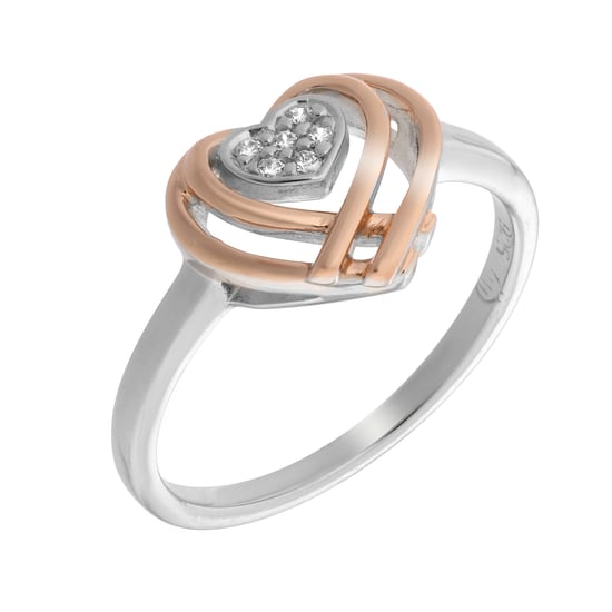 Orphelia Women's 925 Sterling Silver Ring - Silver/Rose zr-7368/RG - Image 1