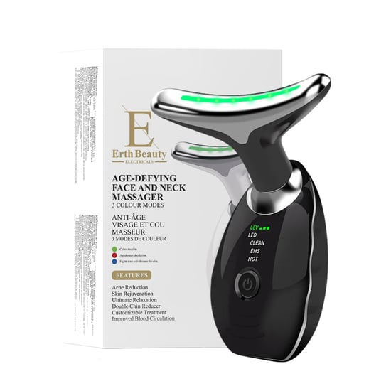 AGE -DEFYING FACE AND NECK MASSAGER - Black - Image 1