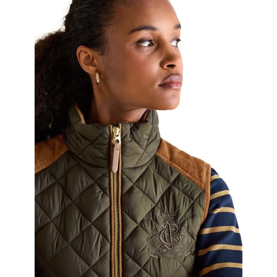Joules Womens Braemar Luxe Showerproof Diamond Quilted Gilet