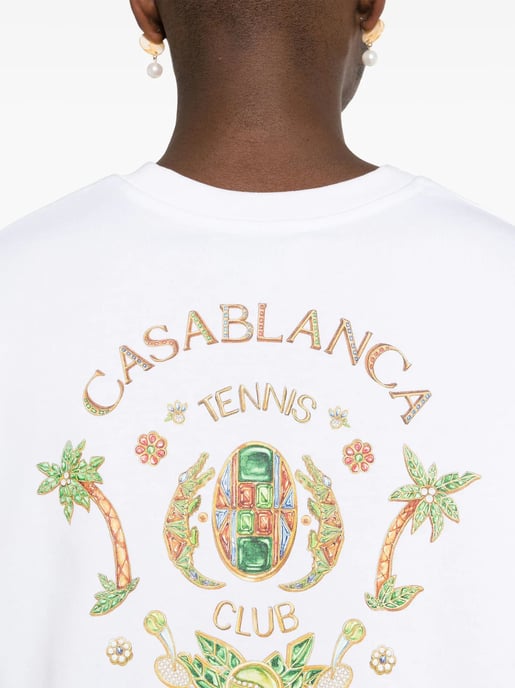 Camiseta estampada Casablanca Joyaux D'Afrique Tennis Club en blanco - Image 5