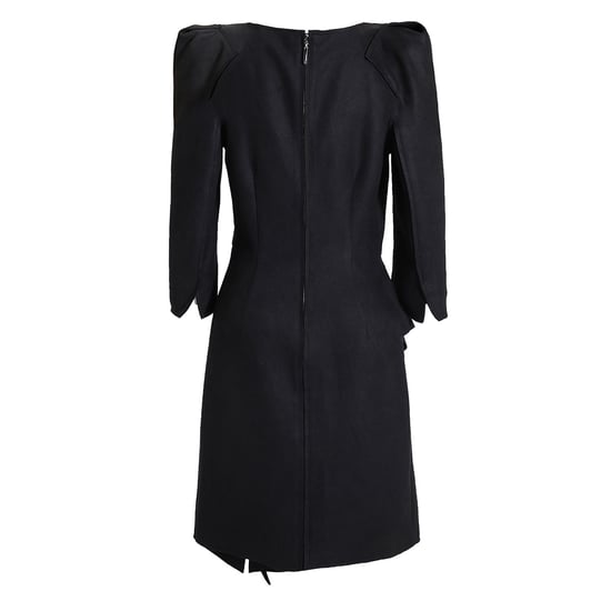 Stretch suede dress with ruffle on skirt - Image 2