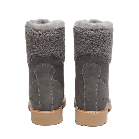 EVER AU Women Sittella Fashion Chunky Boots - Grey
