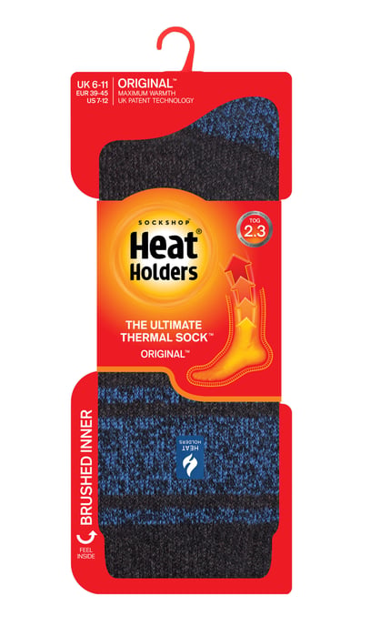 Calentadores - Calcetines Térmicos Extra Gruesos para Hombre para el Invierno | Calcetines Aislantes de Forro Polar Cálido | Regalos para Hombre - Carbón / Azul (Atenas) - Image 2