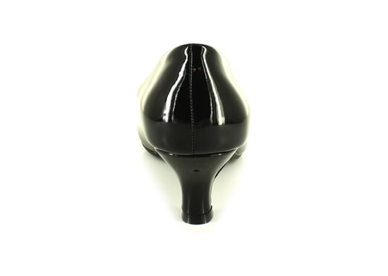 New Womens/Ladies Black Patent Wide Fit Kitten Heel Court Shoes - Image 4