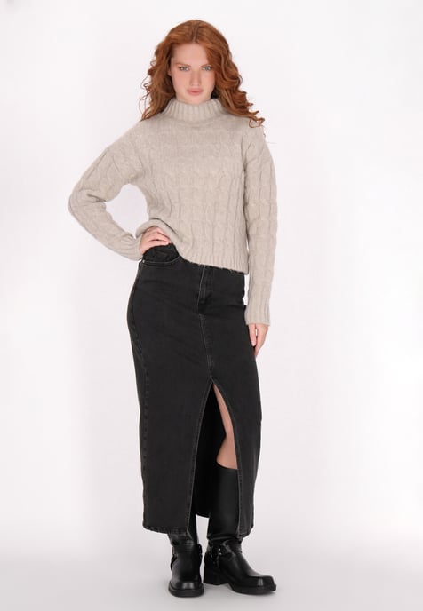 Dreimaster Pullover women light brown melange - Image 2