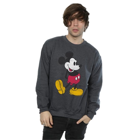 Disney Mens Mickey Mouse Classic Kick Sweatshirt (Dark Heather) - Image 2