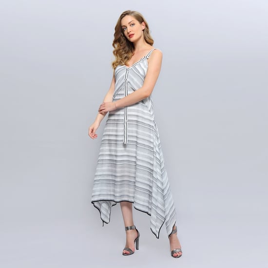 Diagonal Stripes Strappy Midi Dress - Image 5