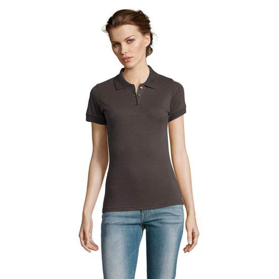 SOLs Womens/Ladies Prime Pique Polo Shirt (Dark Grey) - Image 3