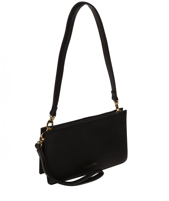 Layla' Black Nappa Leather Clutch Phone Bag