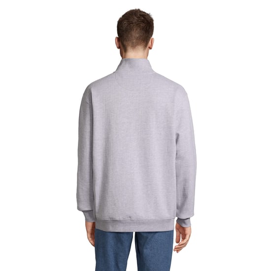 SOLS Unisex Adult Conrad Quarter Zip Sweatshirt (Grey Melange) - Image 2